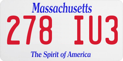 MA license plate 278IU3