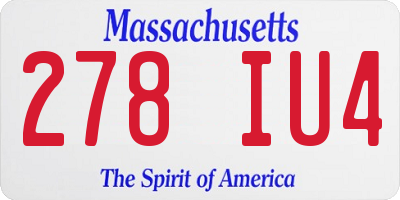 MA license plate 278IU4