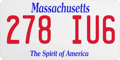 MA license plate 278IU6