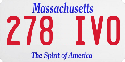 MA license plate 278IV0