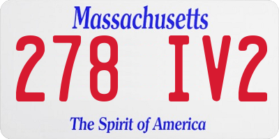 MA license plate 278IV2