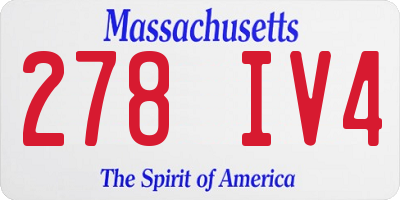 MA license plate 278IV4