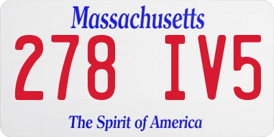 MA license plate 278IV5