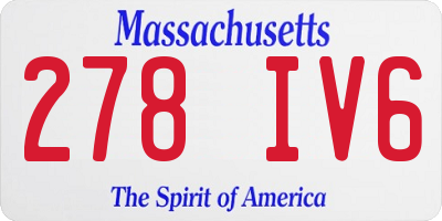 MA license plate 278IV6