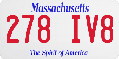 MA license plate 278IV8