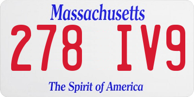 MA license plate 278IV9