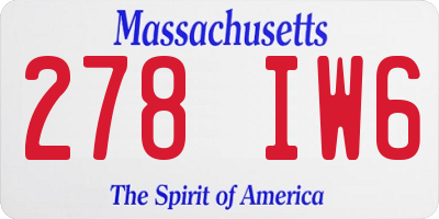 MA license plate 278IW6