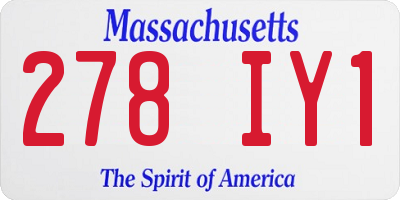 MA license plate 278IY1