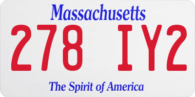 MA license plate 278IY2