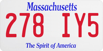 MA license plate 278IY5