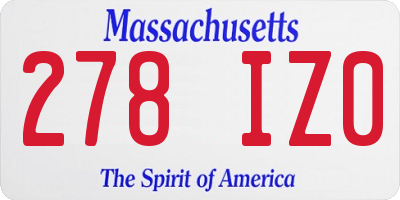 MA license plate 278IZ0