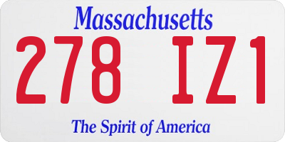 MA license plate 278IZ1