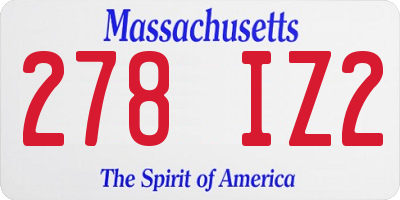 MA license plate 278IZ2