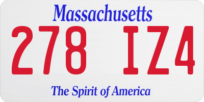MA license plate 278IZ4