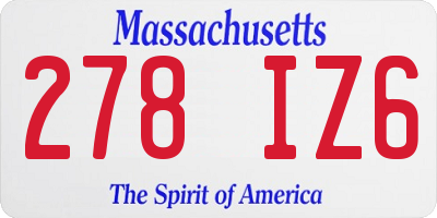 MA license plate 278IZ6