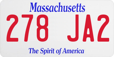 MA license plate 278JA2