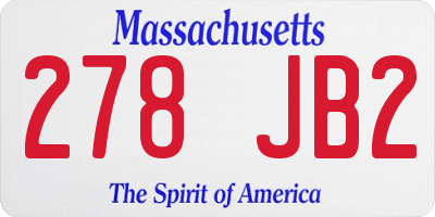 MA license plate 278JB2