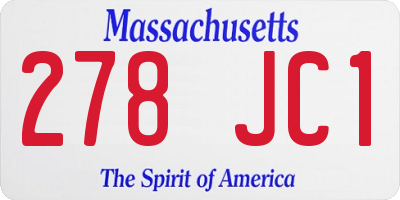 MA license plate 278JC1