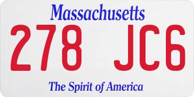 MA license plate 278JC6