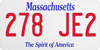 MA license plate 278JE2