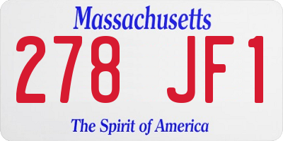 MA license plate 278JF1