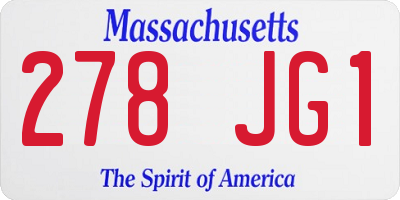 MA license plate 278JG1