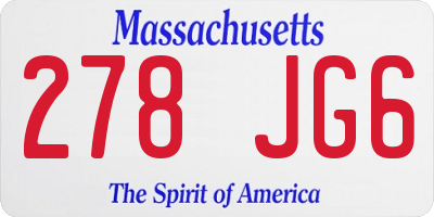 MA license plate 278JG6
