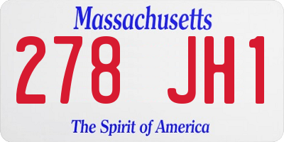 MA license plate 278JH1