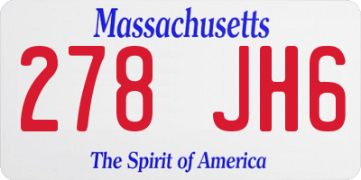 MA license plate 278JH6