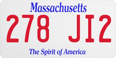 MA license plate 278JI2