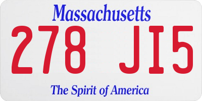 MA license plate 278JI5