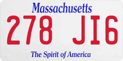 MA license plate 278JI6