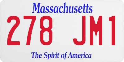 MA license plate 278JM1