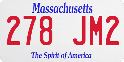 MA license plate 278JM2