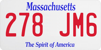 MA license plate 278JM6