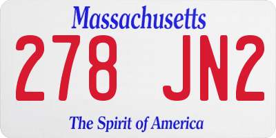 MA license plate 278JN2