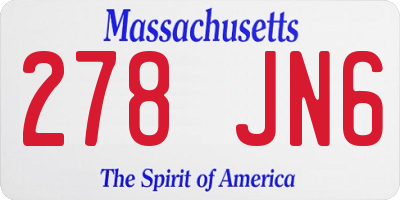 MA license plate 278JN6