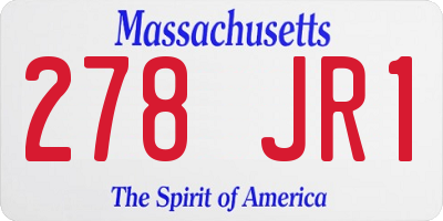 MA license plate 278JR1