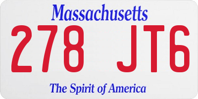 MA license plate 278JT6