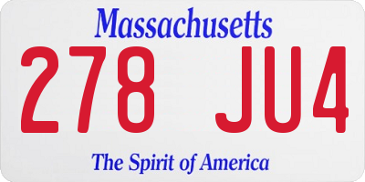 MA license plate 278JU4