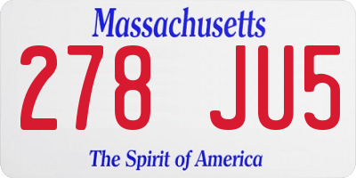 MA license plate 278JU5