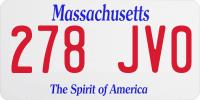 MA license plate 278JV0