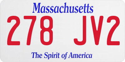 MA license plate 278JV2