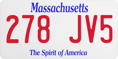 MA license plate 278JV5
