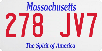 MA license plate 278JV7