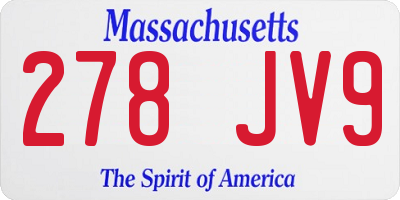 MA license plate 278JV9