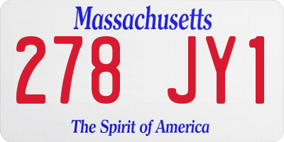 MA license plate 278JY1