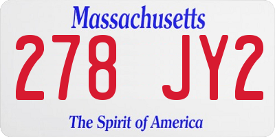 MA license plate 278JY2