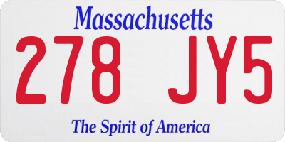 MA license plate 278JY5