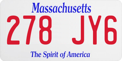 MA license plate 278JY6